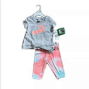 puma light heather grey Tie Dye 2 piece toddler set